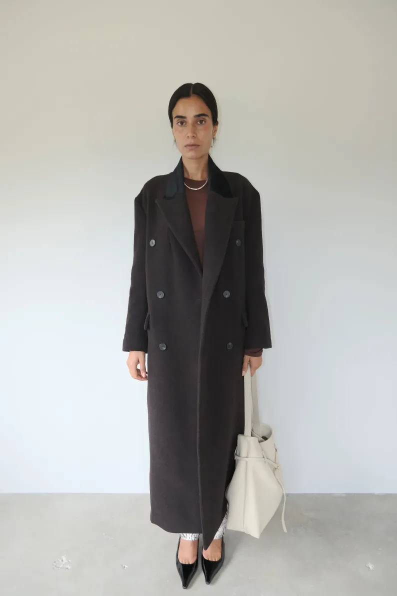 Musier Paris manteau long chocolat enormous