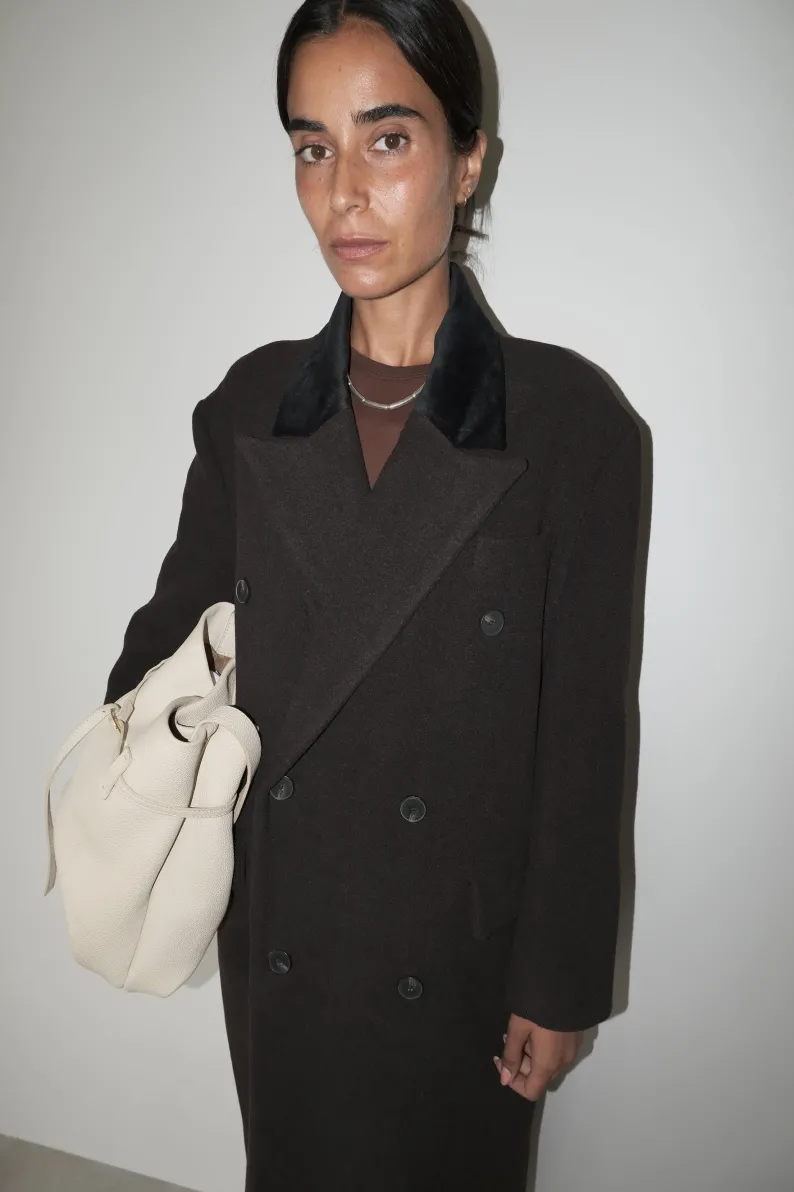 Musier Paris manteau long chocolat enormous