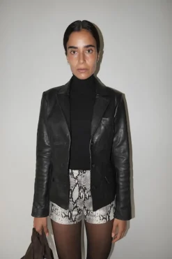 Musier Paris blazer en cuir tosca