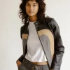 Musier Paris Blouson en cuir tricolore hvar