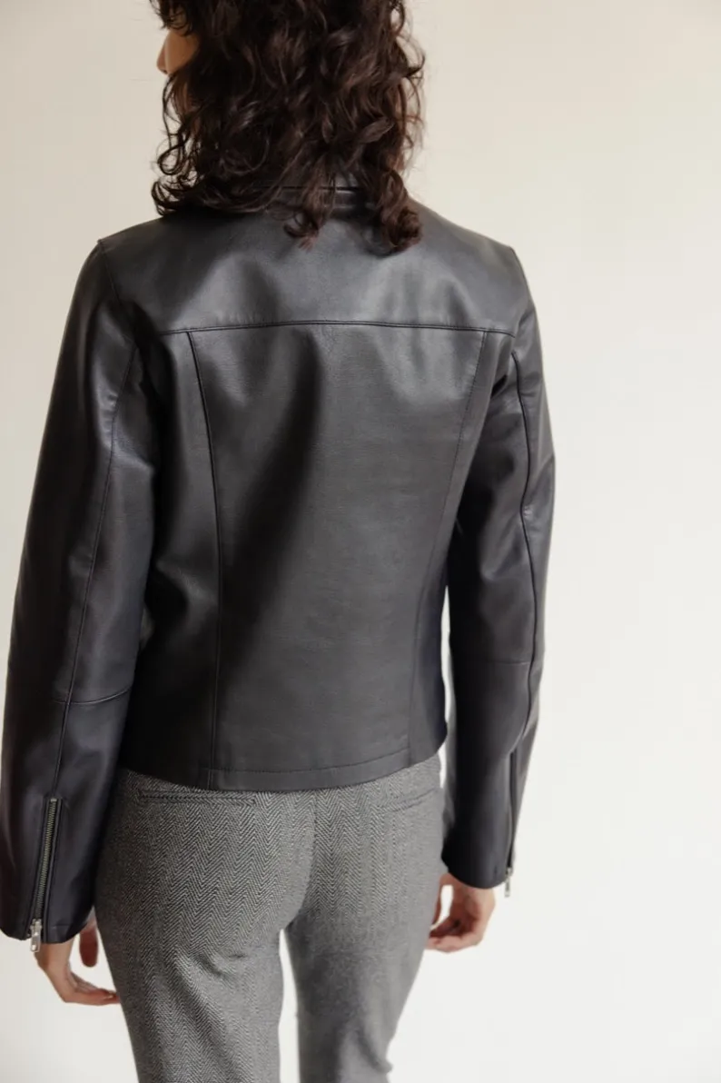 Musier Paris Blouson en cuir tricolore hvar
