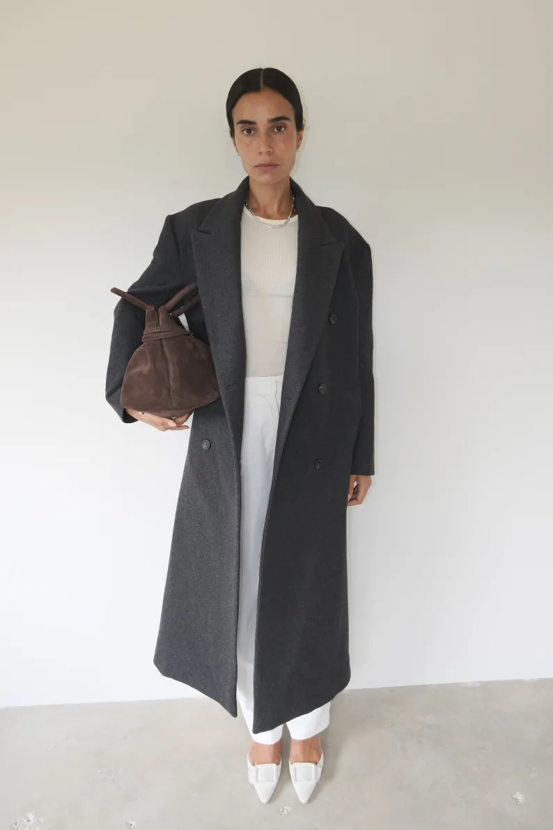 Musier Paris manteau long gris superflu