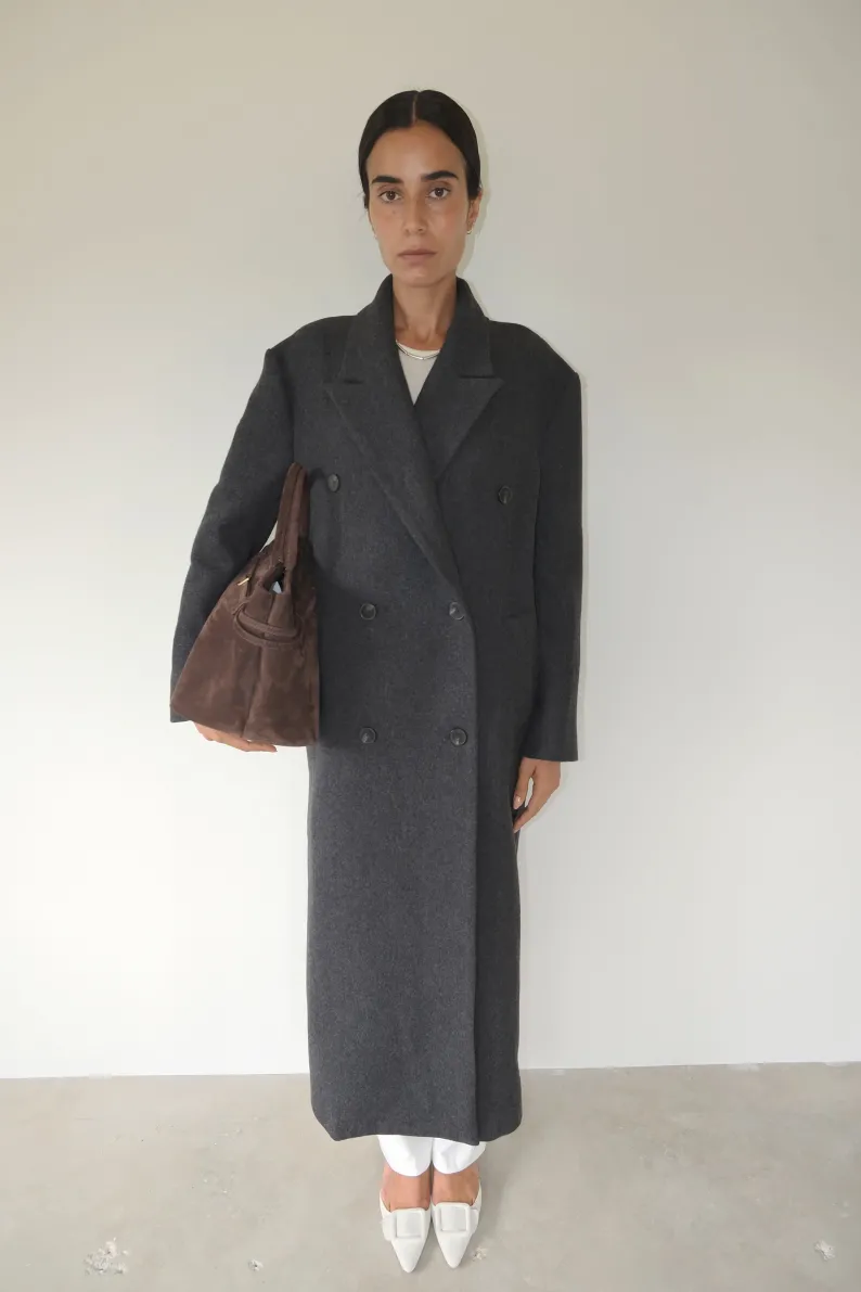Musier Paris manteau long gris superflu