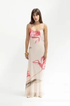 Musier Paris robe longue imprimée avina