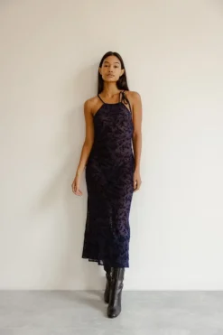 Musier Paris robe midi en dévoré folegandros