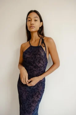 Musier Paris robe midi en dévoré folegandros